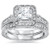 1 1/2ct Vintage Halo Princess Cut Enhanced Diamond Engagement Ring Set 14k Gold (I/J, I2-I3)