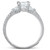 1 1/2 Ct Diamond Three Stone Engagement Pave Ring 14k White Gold (H-I, I1)