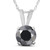 1 CT Black Diamond Solitaire Pendant-Necklace in White Gold on an 18" Chain (Black, )