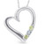 Diamond & Peridot Heart Pendant 3-Stone 10K White Gold with 18" Chain (G-H, I2-I3)