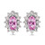 3/4ct Halo Diamond Pink Topaz Studs 14K White Gold (G/H, I1-I2)