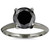 2ct Black Diamond Solitaire Engagement Ring 14K Black Gold (Black, )