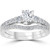 1 1/10ct Diamond & Blue Sapphire Engagement Ring Set 14k White Gold (G-H, I1)