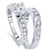1 1/2ct Channel Set Diamond Engagement Ring Set 14K White Gold (G-H, I1)