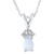 Pear Shape Opal & Diamond Solitaire Pendant 14K White Gold With 18" Chain (G-H, I2-I3)