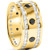 3 3/4ct Black & White Diamond Eternity Ring 14K Yellow Gold 10mm (G-H, SI)