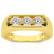 1 1/2ct Diamond Three Stone Mens Wedding Ring in 14k White or Yellow Gold (H, I1)