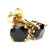 .33Ct Round Brilliant Cut Heat Treated Black Diamond Stud Earrings in 14K Gold Basket Setting (Black, )
