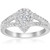 1/2ct Pear Shape Diamond Halo Cluster Engagement Ring 10K White Gold (H-I, I1)