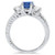 1ct Vintage Blue Diamond 3-Stone Engagement Ring 14K White Gold (G-H, I1)