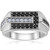 Mens 5/8ct Black & White Diamond Wedding Ring 10k White Gold (H-I, I1)