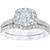2.25 cttw Cushion Halo Diamond Engagement Wedding Ring Set 14k White Gold (G-H, SI)