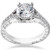 1 1/4ct Vintage Diamond Engagement Ring 1ct center Ring 14K White Gold Enhanced (G-H, I1)