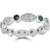 1ct Diamond & Imitation Green Emerald Vintage Eternity Ring 14K White Gold (G-H, I2-I3)