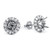 5/8ct Diamond Halo Studs Mounting Fits 5.5-6.5mm Round Stones 14k White Gold (G-H, SI)