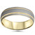 Mens 6mm 14K Gold Two Tone Brushed Wedding Band