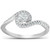 1/3 Ct Diamond Twist Halo Round Engagement Ring 10k White Gold (H-I, I1)