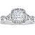1 1/2 Ct Cushion Diamond Halo Twisted Band Engagement Ring 14k White Gold (H/I, I1-I2)