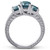 1 1/2 Ct Three Stone Vintage Blue Diamond Engagement Ring 14k White Gold Antique (G-H, I1)