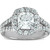 3 Ct Cushion Diamond Engagement Halo Split Shank Ring 14k White Gold (H-I, SI)