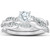 3/4Ct Diamond Infinity Engagement Ring Set 14k White Gold Maching Woven Band (H/I, I1-I2)