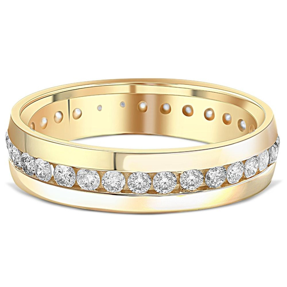 1 1/5ct Blue Diamond Eternity Ring - 14K White Gold, Channel Set, Heat Treated - View #8