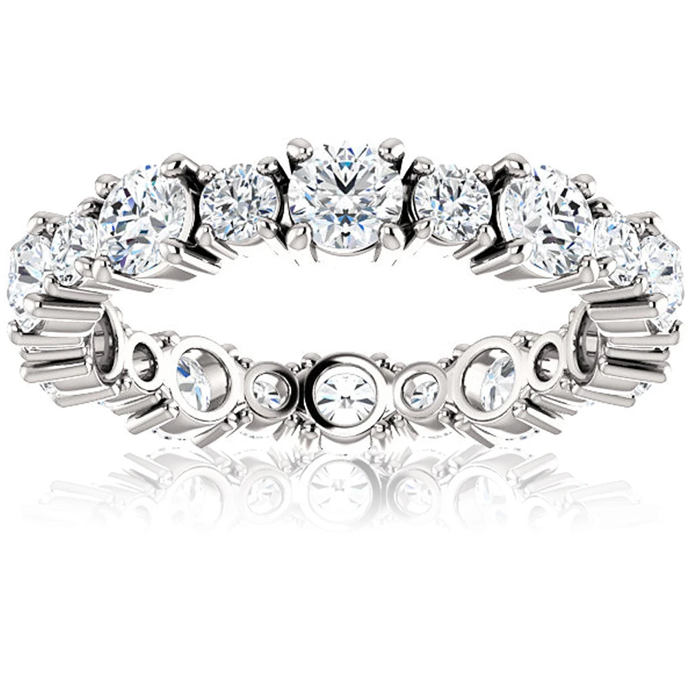2 3/4 Ct Diamond Eternity Ring 14k White Gold Womens Anniversary Wedding Band (H-I, I1)