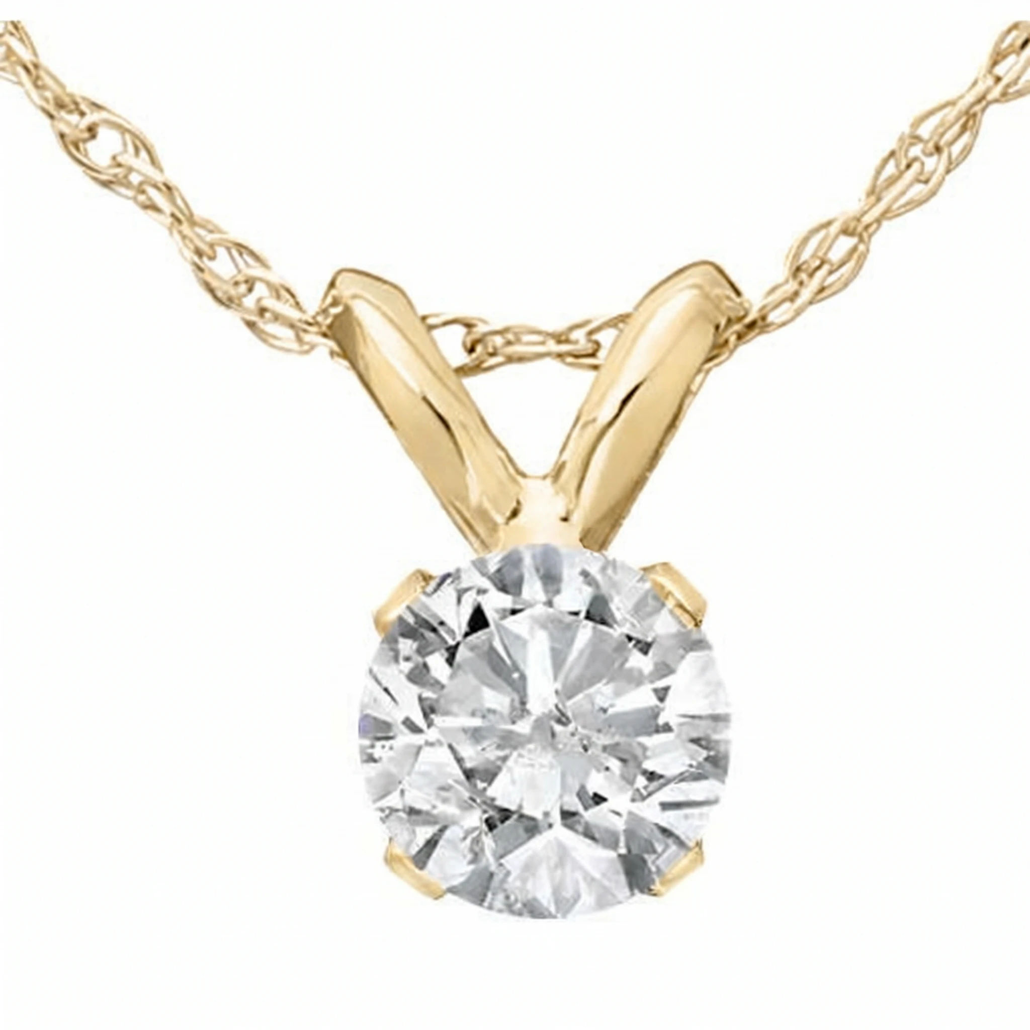 1/4CT Diamond Pendant 14K White or Yellow Gold