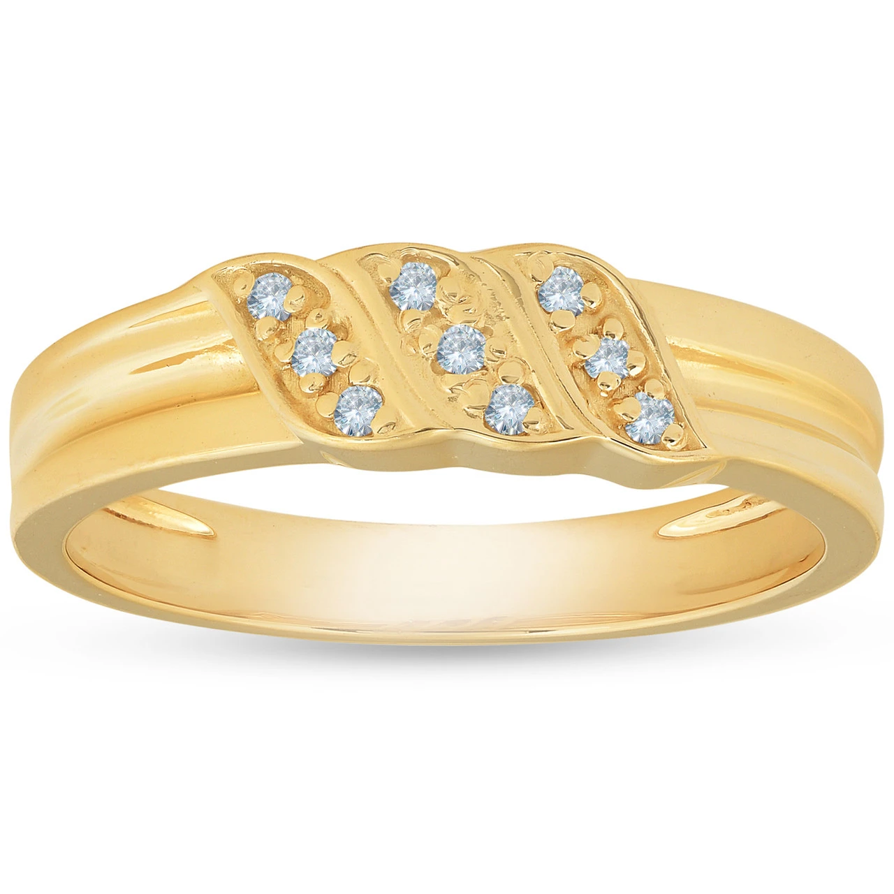 Mens 10k Yellow Gold Diamond Ring Anniversary Wedding Band (I-J, I1)