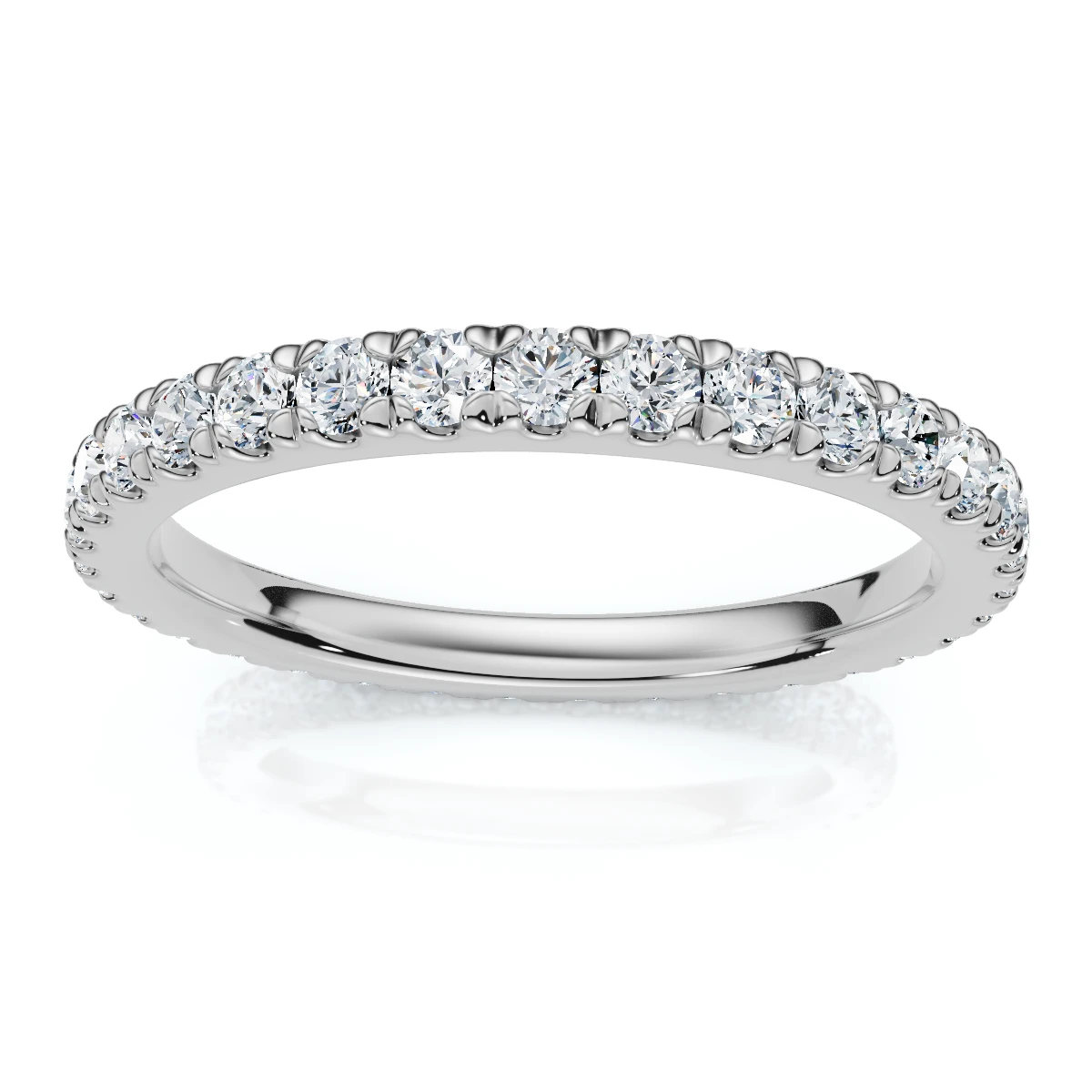 1 Ct Diamond Wedding Eternity Ring Lab Grown 14k White Gold (G-H, SI)