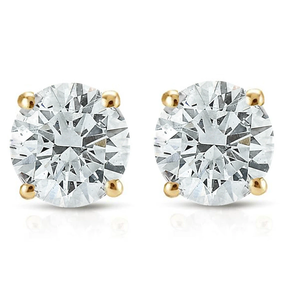 1/2ct Diamond Studs 14K Yellow Gold (G-H, I1)