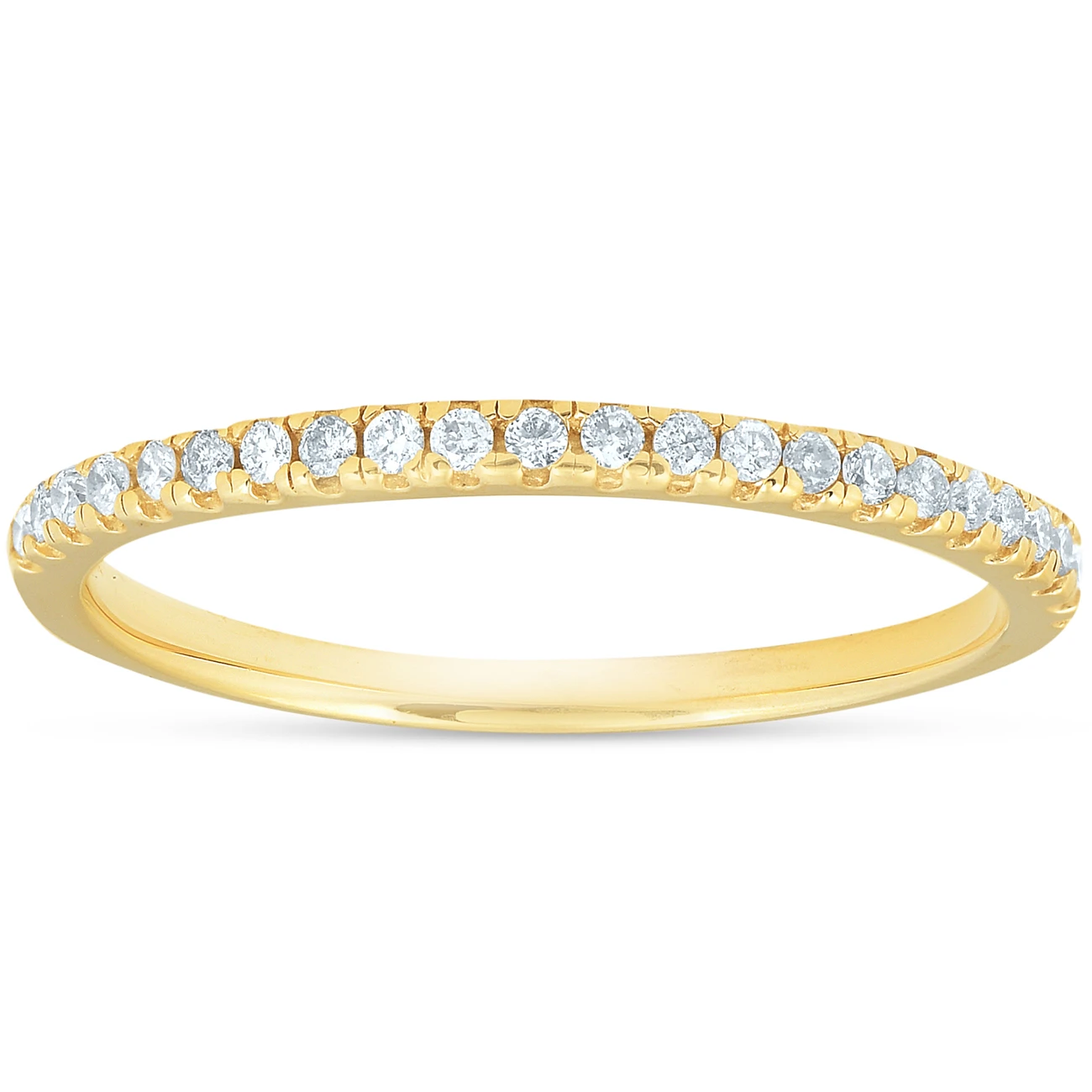 1/5CT Lab Grown Diamond Wedding Ring Womens Stackable Band 10k Yellow Gold (H-I, I1)