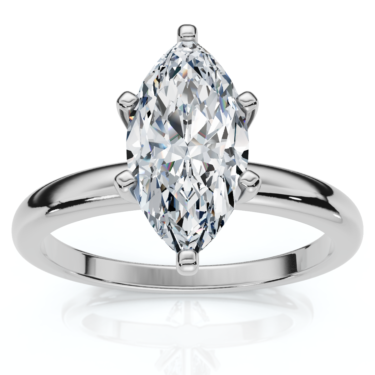 Certified 1Ct Marquise Diamond Engagement Ring 14k White Gold Lab Grown (F-G, VS)