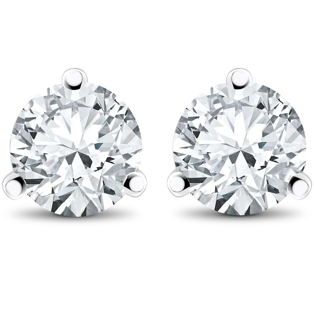 1 ct TDW Lab Grown Diamond Martni Studs 14k Gold Earrings (F-G, SI)