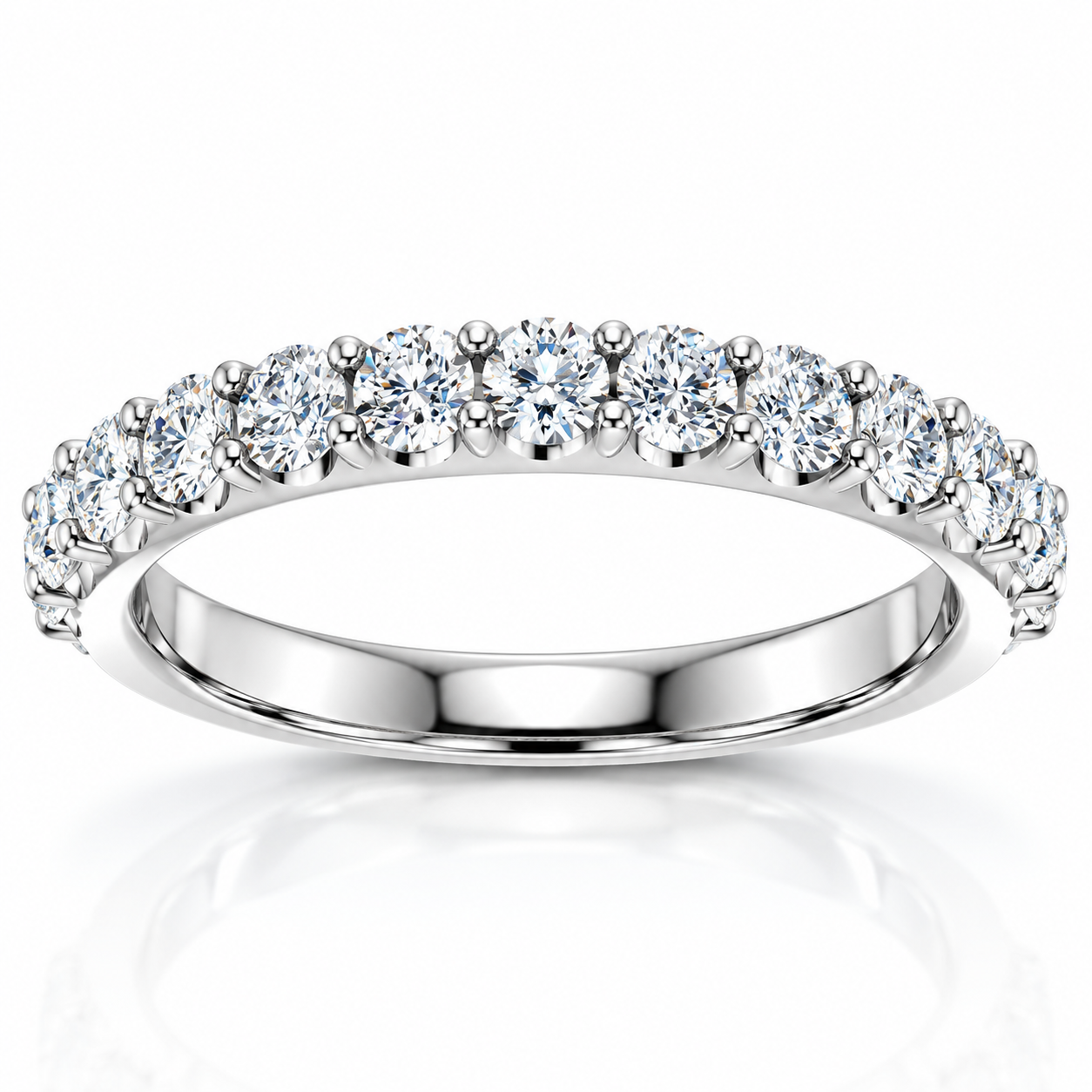 1/2Ct Lab Grown Diamond Stackable Anniversary Wedding Ring 14k White Gold (G-H, I1)