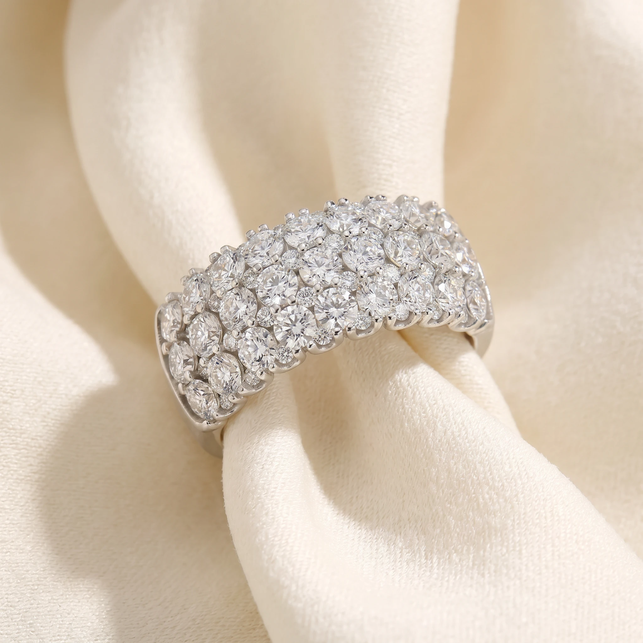 2 3/4Ct Lab Grown Diamond Wedding Ring 10k White Gold (G-H, SI)