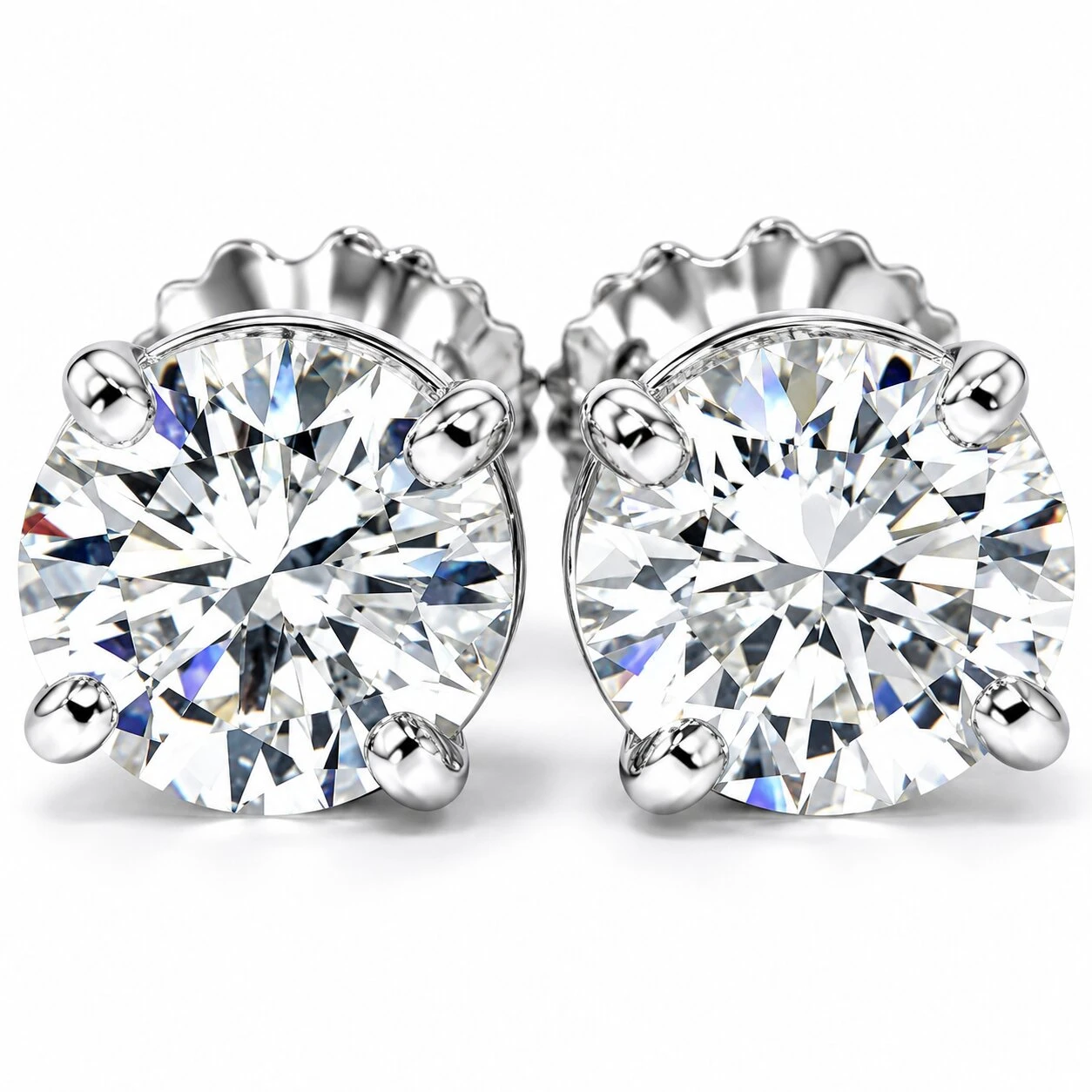 3/8Ct Lab Grown Diamond Studs 14k White Gold (G-H, SI)