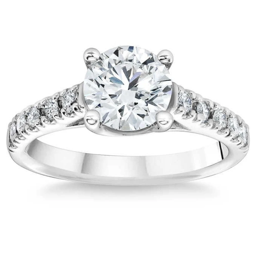 1 3/4 Ct Diamond Engagement Ring Lab Grown 14k White Gold (F-G, VS)