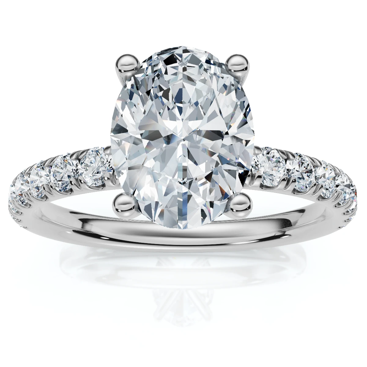 1 1/2Ct Oval Diamond Engagement Ring 14k White Yellow or Rose Gold Lab Grown (G-H, VS)