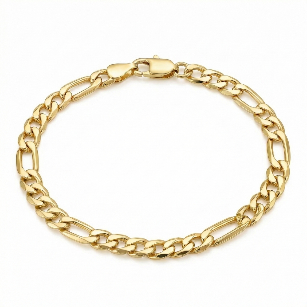 10k Yellow Gold 3.5-millimeter Figaro Bracelet