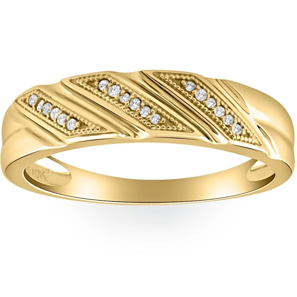 1/5ct Mens Diamond Ring 10K Yellow Gold (G-H, I1)