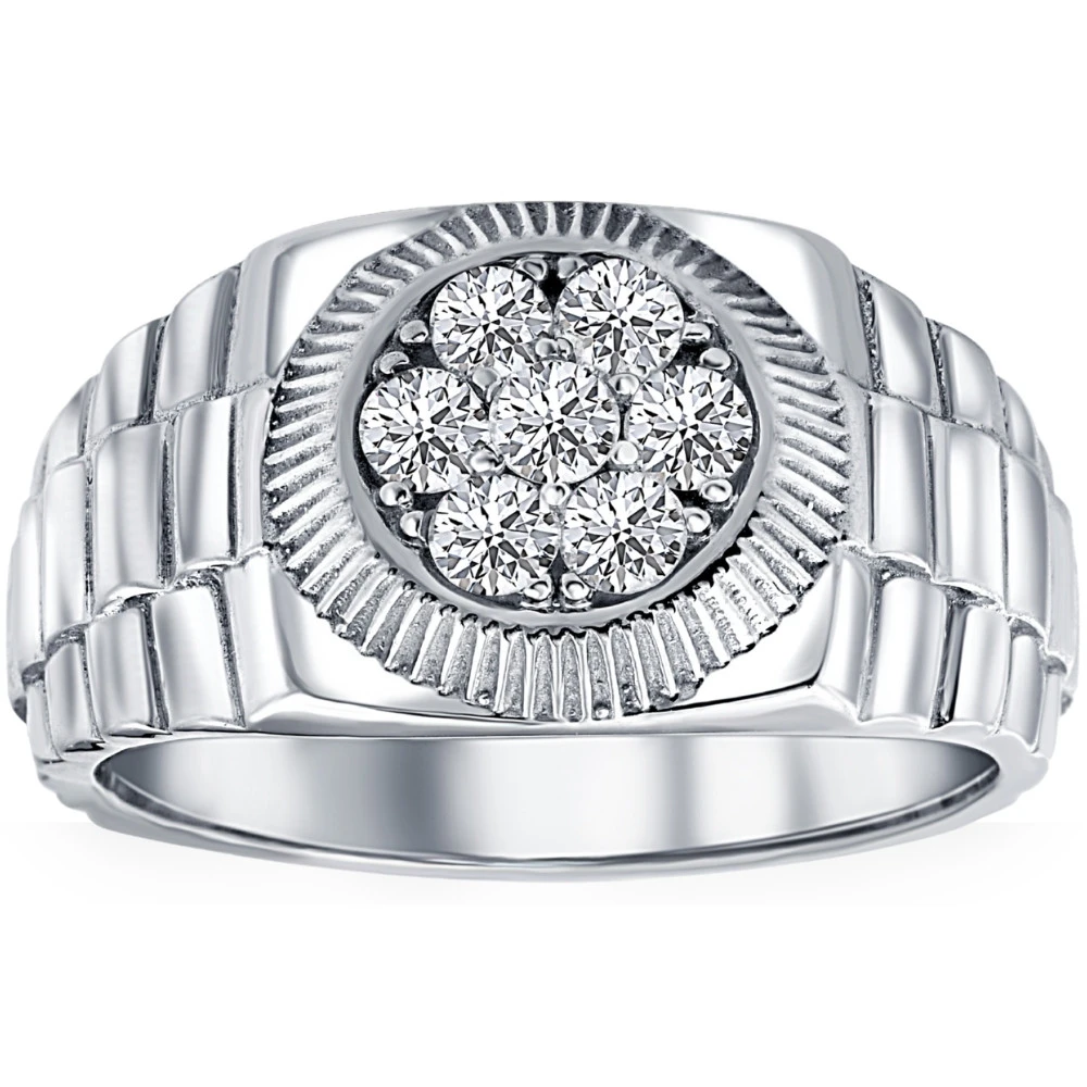 Men's 3/4 Ct T.W. Diamond Ring 14k White Gold Lab Grown (G-H, VS)
