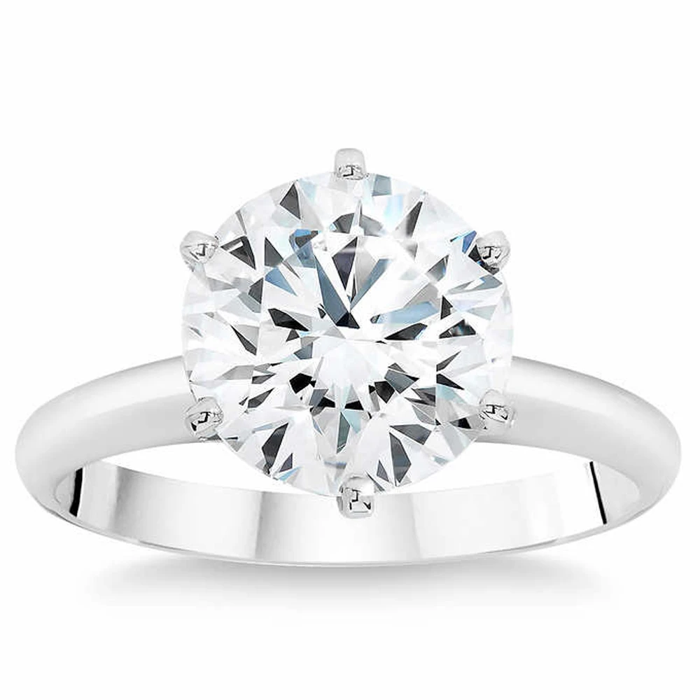 Platinum 3Ct Certified Diamond Solitaire Engagement Ring Lab Grown (G-H, VVS)