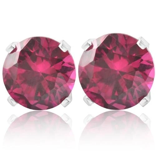 1Ct TW Ruby Studs in 14k White or Yellow Gold