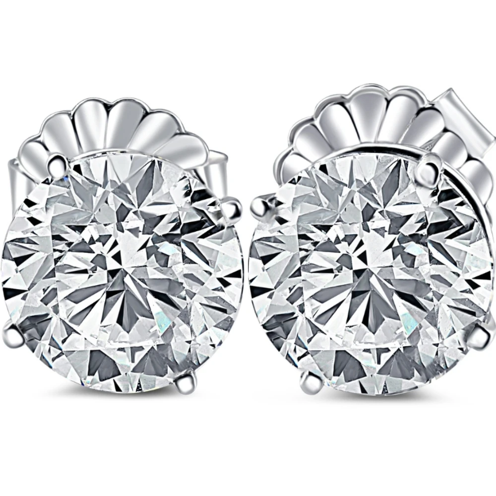 8Ct TW Certified Lab Grown Diamond Studs in 14k White Gold (F-G, SI)