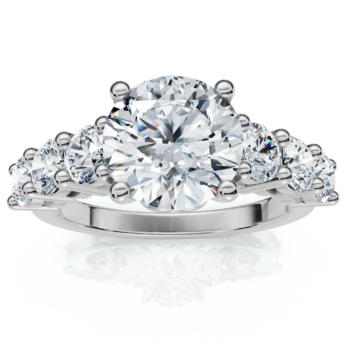 Certified 3 Ct Diamond Engagement Ring 14k White Gold Lab Grown (G-H, VS2-SI1)