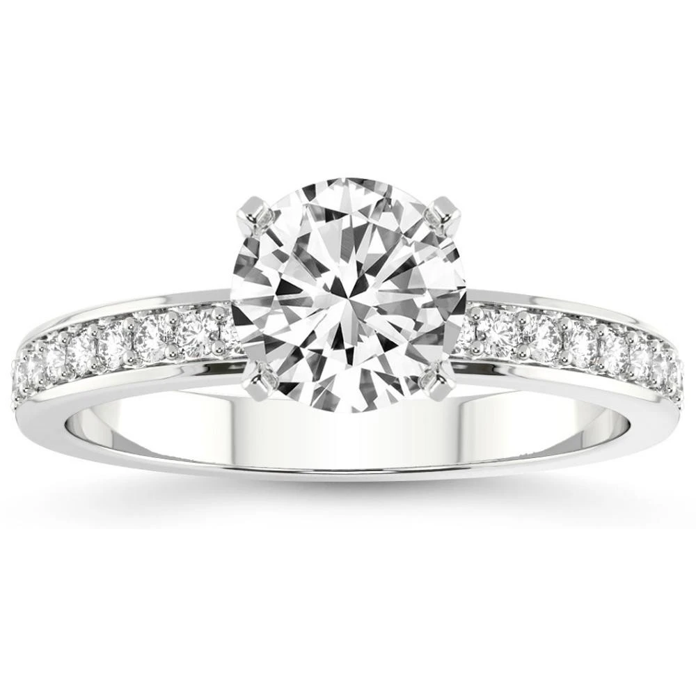 2 1/4Ct Lab Grown Diamond Engagement Ring in White, Yellow, or Rose Gold (F-G, VS)