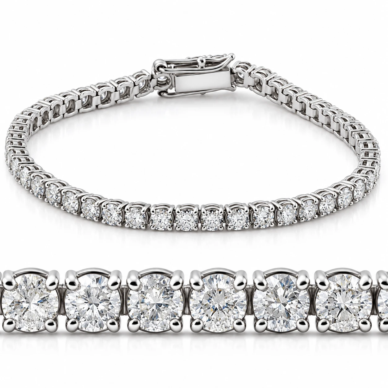 Platinum 11ct Diamond Tennis Bracelet 7" (H-I, I2-I3)