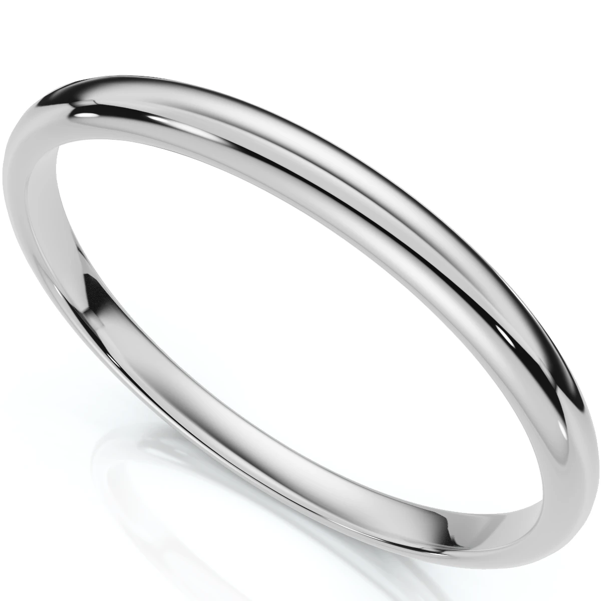 2mm Dome High Polished Wedding Band 950 Platinum