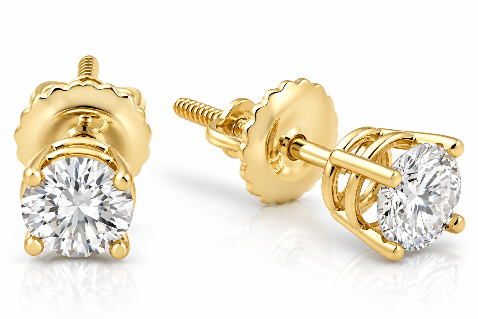 5/8ct Diamond Screw Back Studs 14K Yellow Gold (J-K, I2-I3)